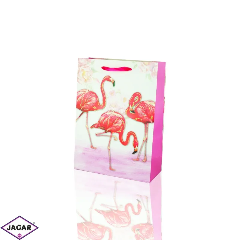 Torebki - egzotyczne flaming - 32x26cm 12szt TP252 Torebki - egzotyczne flaming - 32x26cm 12szt TP252