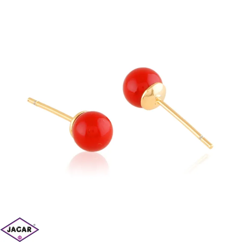 Kolczyki perełki czerwone 0,6cm Xuping EAP28490 Kolczyki perełki czerwone 0,6cm Xuping EAP28490