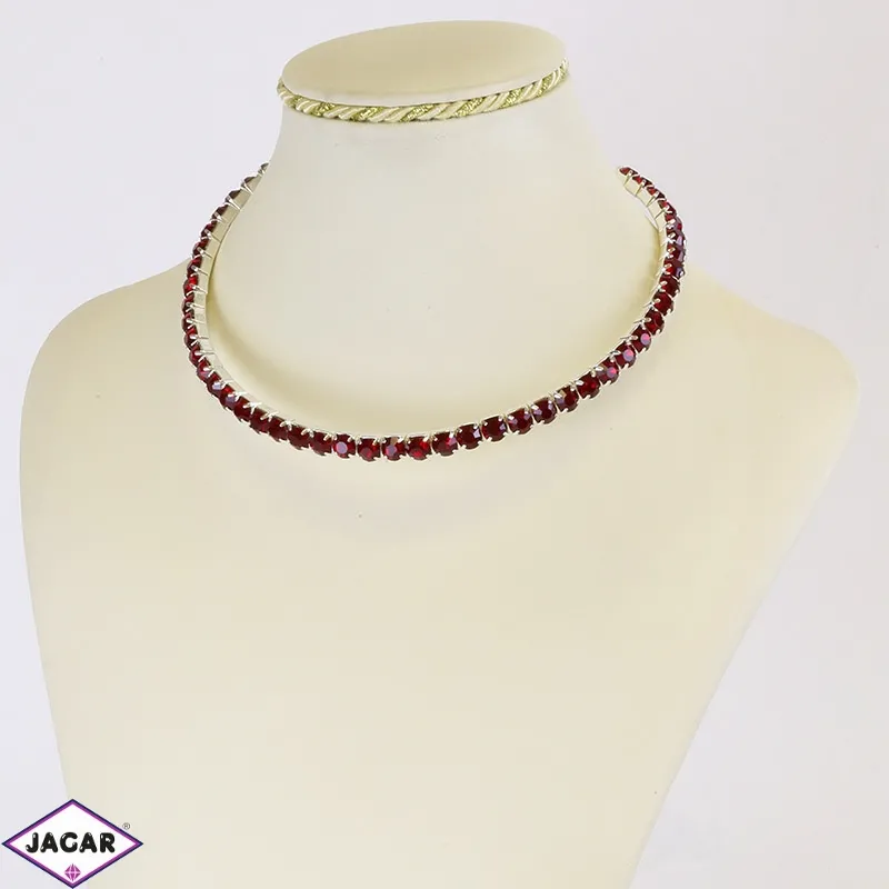 Naszyjnik choker sztywny czerwony NA2932 Naszyjnik choker sztywny czerwony NA2932