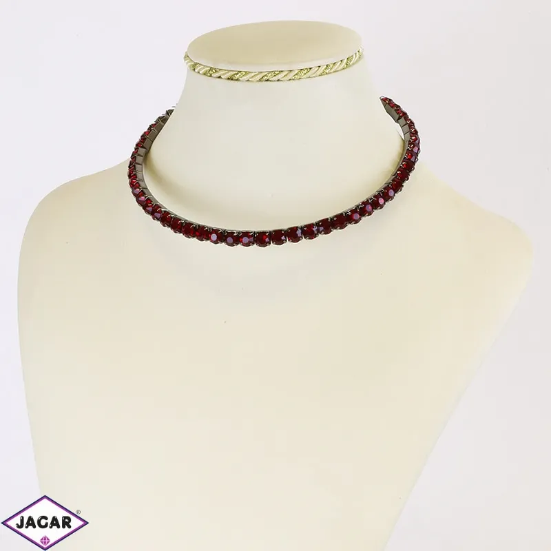 Naszyjnik choker sztywny czerwony NA2933 Naszyjnik choker sztywny czerwony NA2933