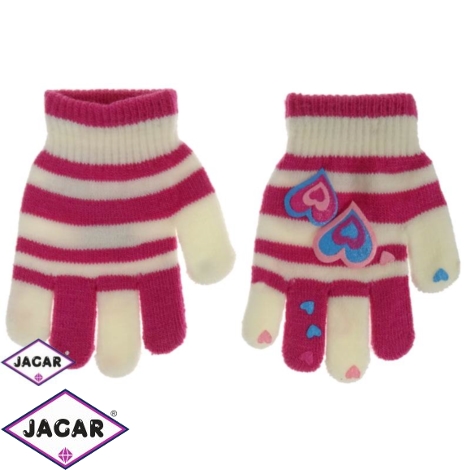 Rękawiczki dziecięce - różowo-ecru dł:14cm RK235