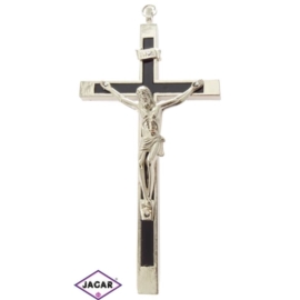 Krzyż metalowy - srebrny dł: 14cm