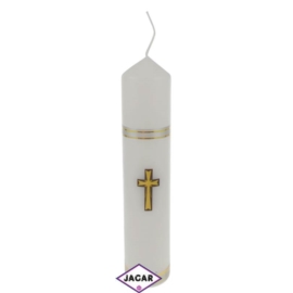 Świeca żałobna - aplikacja Krzyża - dł:22cm SG5