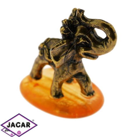 Figurka metalowa - słoń na kamyku - FR135