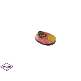Figurka metalowa -żabka z groszem na kamyku-FR143