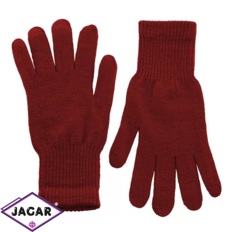 Klasyczne rękawiczki damskie - bordowy - RK339