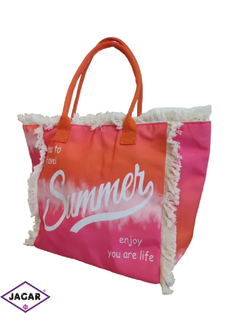 Torba plażowa ombre fuksja 30x40cm TD915