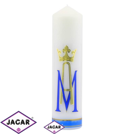 Świeca ołtarzowa - Symbol Maryjny - dł:23cm SG31