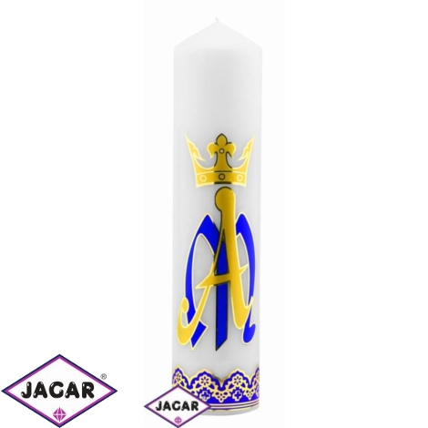 Świeca ołtarzowa - Symbol Maryjny - dł:28cm SG44