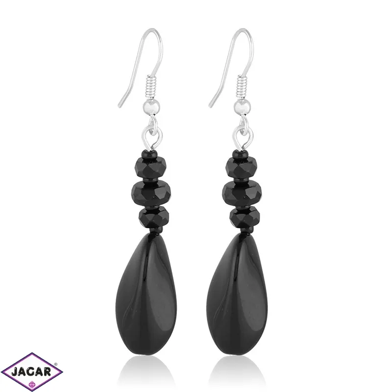 Kolczyki perła czarna błyszcząca 6cm - PEK56 Kolczyki perła czarna błyszcząca 6cm - PEK56