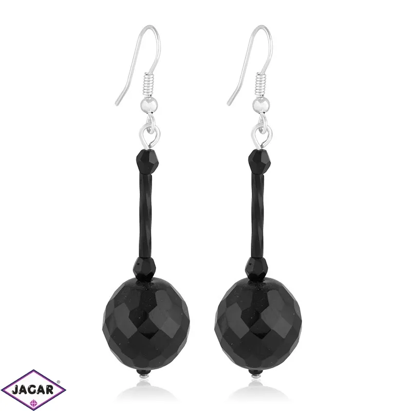 Kolczyki perła czarna błyszcząca 6cm - PEK57 Kolczyki perła czarna błyszcząca 6cm - PEK57
