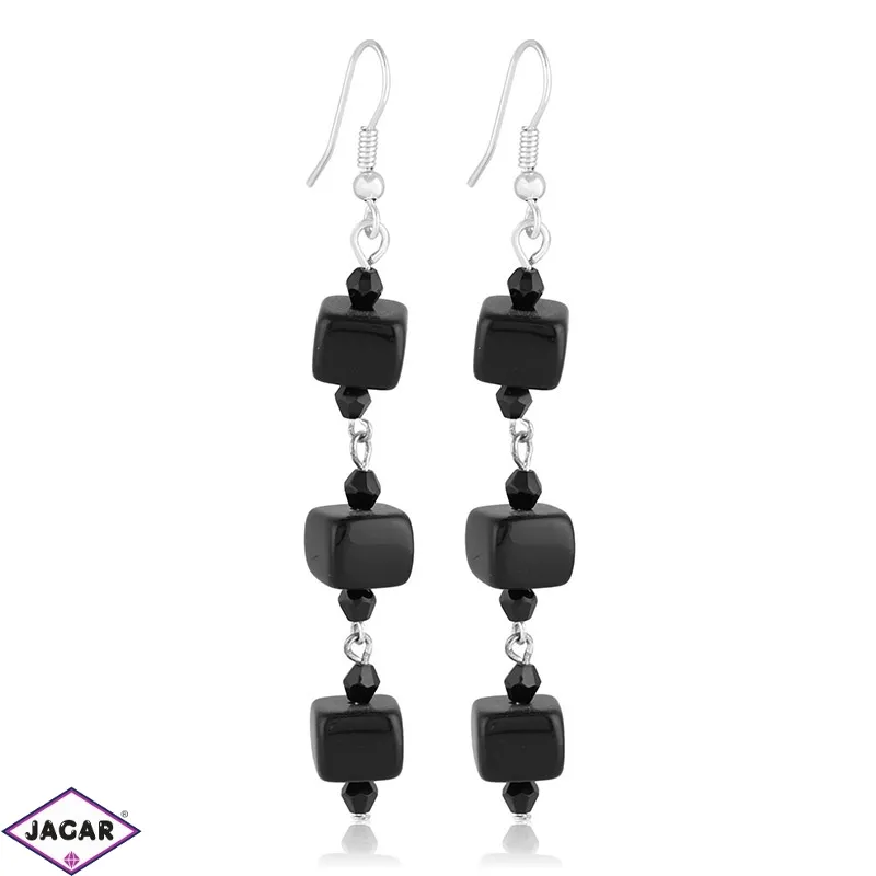 Kolczyki perła czarna błyszcząca 8cm - PEK78 Kolczyki perła czarna błyszcząca 8cm - PEK78
