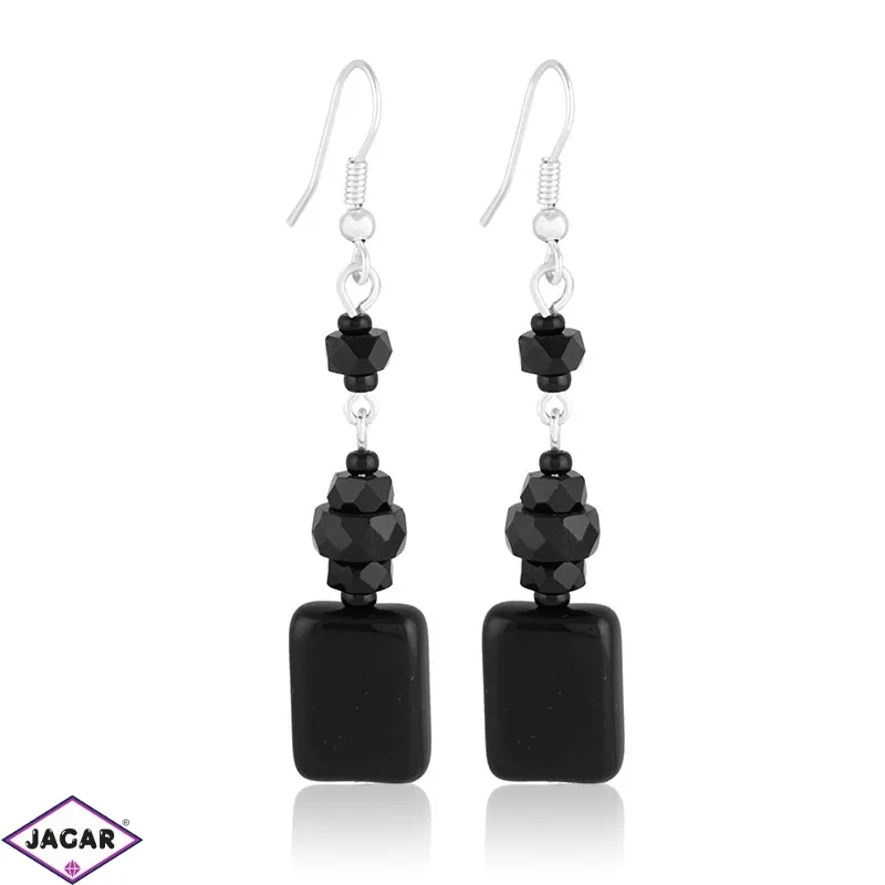 Kolczyki perła czarna błyszcząca 6cm - PEK92 Kolczyki perła czarna błyszcząca 6cm - PEK92