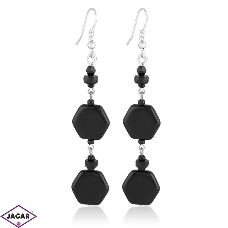 Kolczyki perła czarna błyszcząca 8cm - PEK94 Kolczyki perła czarna błyszcząca 8cm - PEK94