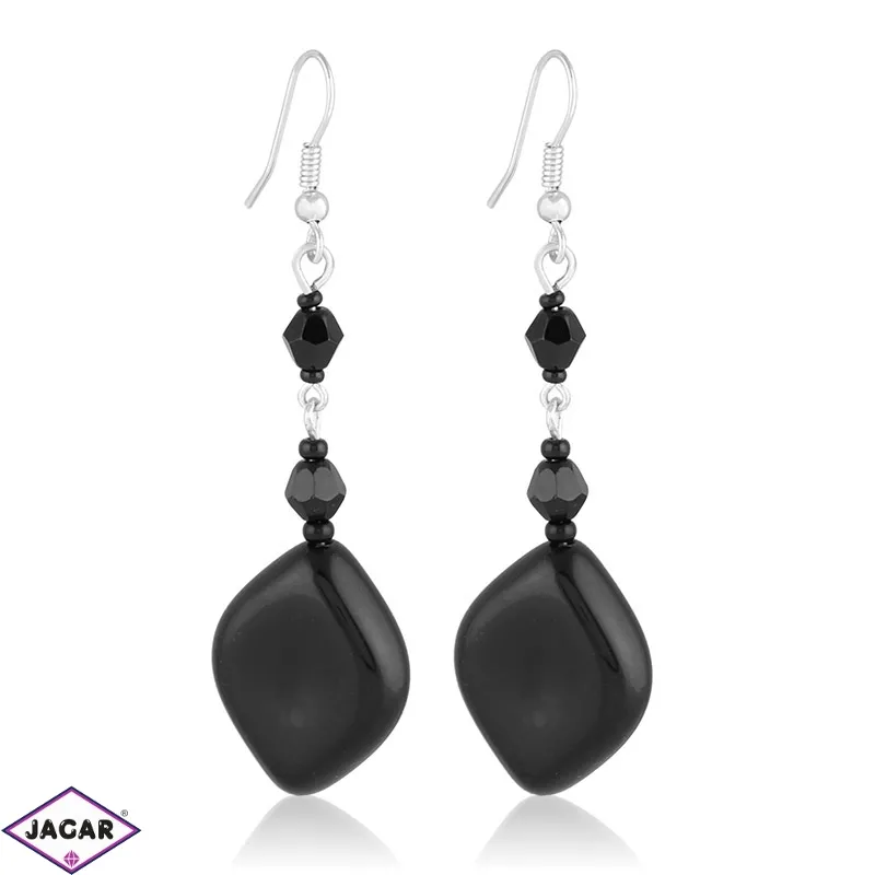 Kolczyki perła czarna błyszcząca 7cm - PEK98 Kolczyki perła czarna błyszcząca 7cm - PEK98