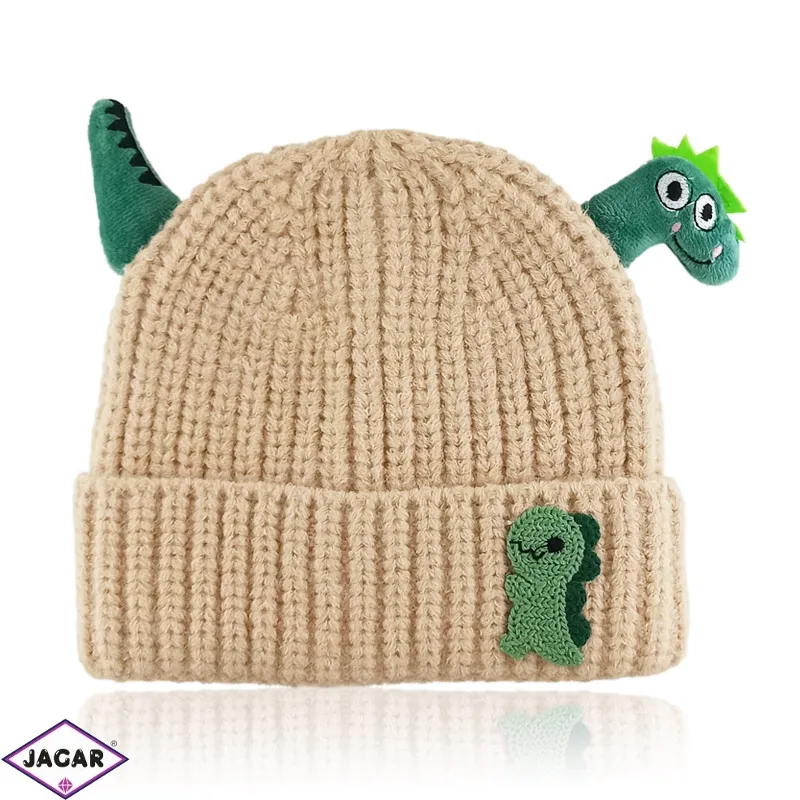 Czapka dziecięca DINO 48-54cm beżowa CD737 Czapka dziecięca DINO 48-54cm beżowa CD737