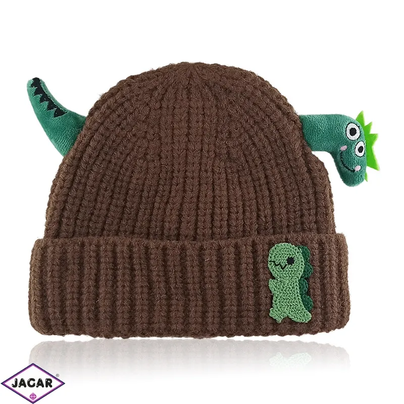 Czapka dziecięca DINO 48-54cm brązowa CD738 Czapka dziecięca DINO 48-54cm brązowa CD738