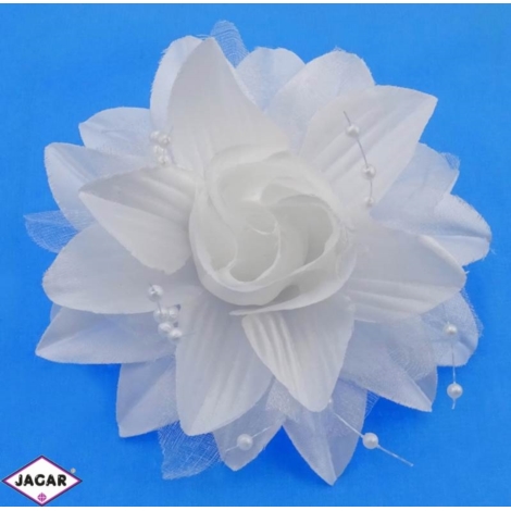 Spinka edytka - biały kwiat - długość: 10cm