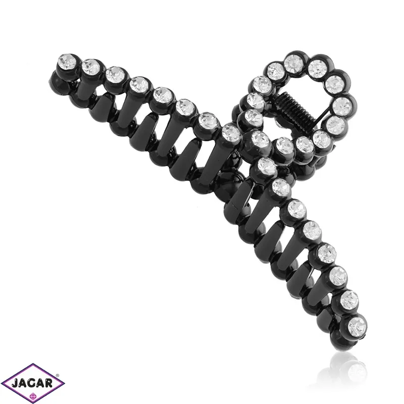 Klamry czarne z kryształkami 12cm 6szt/op SZ929 Klamry czarne z kryształkami 12cm 6szt/op SZ929