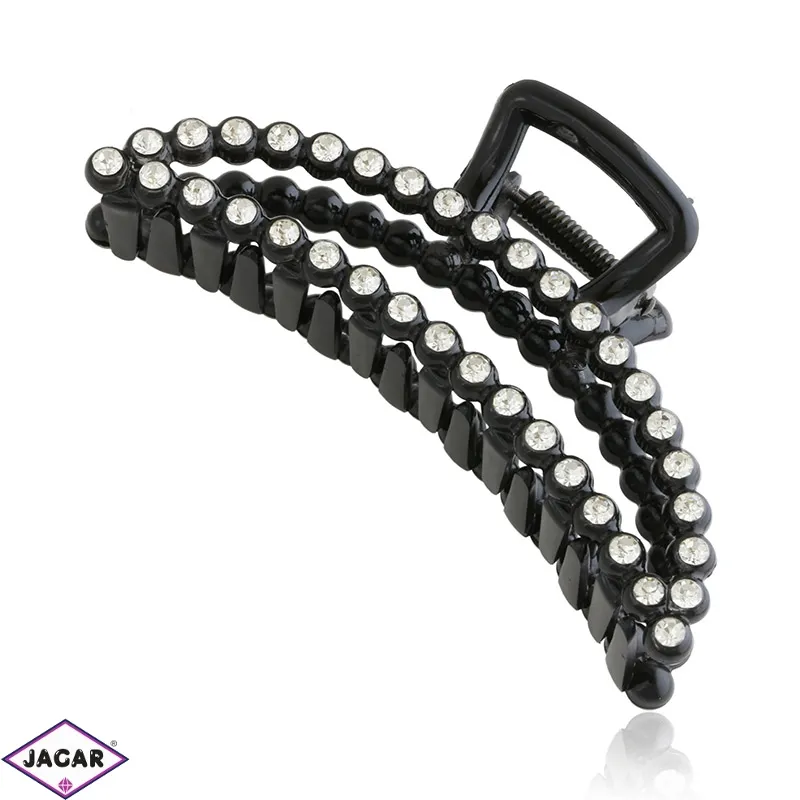 Klamry czarne z kryształkami 11cm 6szt/op SZ930 Klamry czarne z kryształkami 11cm 6szt/op SZ930