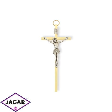 Krzyż metalowy - kolor złoty dł: 13cm KR08