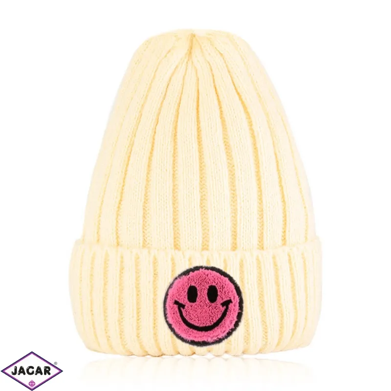 Czapka dziecięca EMOJI kremowa CD753