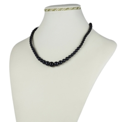 Naszyjnik perła czarna - Stopniowany - 40cm PER395