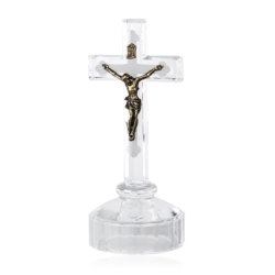 Krzyż kryształowy - Jezus na krzyżu dł: 17cm KR14