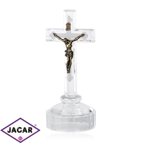 Krzyż kryształowy - Jezus na krzyżu dł: 17cm KR14