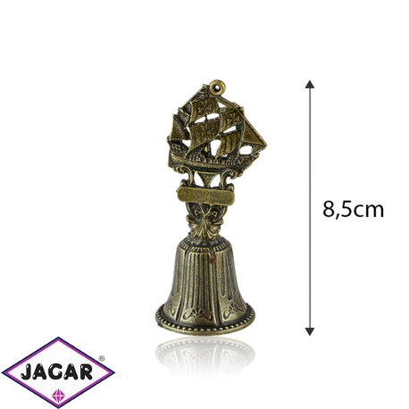 Figurka dzwonek z żaglowcem - 8,5cm - 356 - FR196