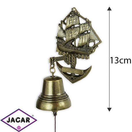 Dzwonek wiszący żaglowiec - 13cm - 372 - FR206