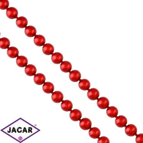 Naszyjnik - długa perła - czerwona - 2 m - NA1006