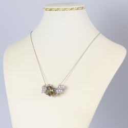 Naszyjnik z perłami i kryształami - NA1028