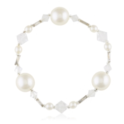 Bransoletka z perłami i kryształami - BRA840