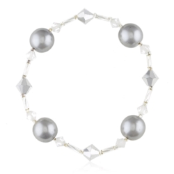 Bransoletka z perłami i kryształami - BRA850