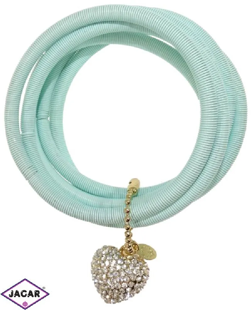 Bransoletka - miętowa z sercem śr:7cm BRA205 Bransoletka - miętowa z sercem śr:7cm BRA205