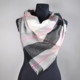 Chusta black grey pink w kratę - 100x90cm WO797