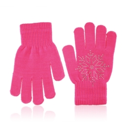 Rękawiczki dziecięce - śnieżynka pink - RK434