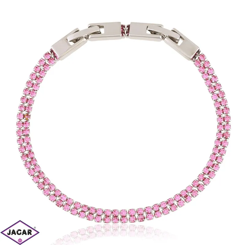Bransoletka dwurzędowa różowa Xuping BP18474 Bransoletka dwurzędowa różowa Xuping BP18474