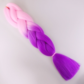 Sztuczne włosy ombre - różowo-fioletowe - IN10