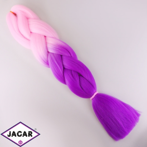 Sztuczne włosy ombre - różowo-fioletowe - IN10
