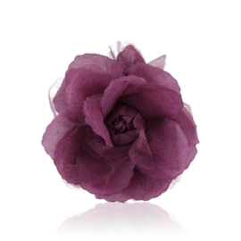 Broszka - śliwkowy kwiatuszek z siateczką BR404