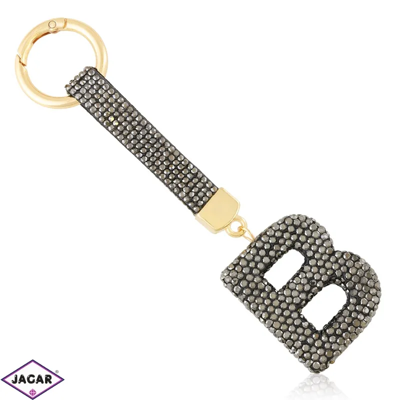 Brelok literka z kryształkami -B- PU978 Brelok literka z kryształkami -B- PU978