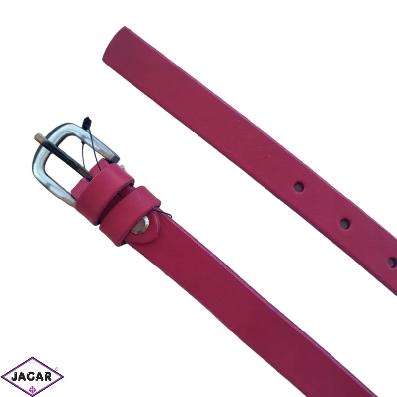Pasek skórzany damski róż 2cm BL574 Pasek skórzany damski róż 2cm BL574