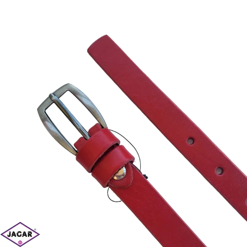 Pasek skórzany damski czerwony 2cm BL575 Pasek skórzany damski czerwony 2cm BL575