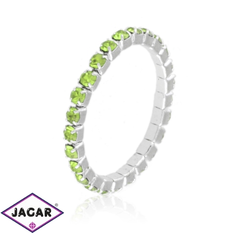 Pierścionek kryształki na gumce - zieleń PIER99