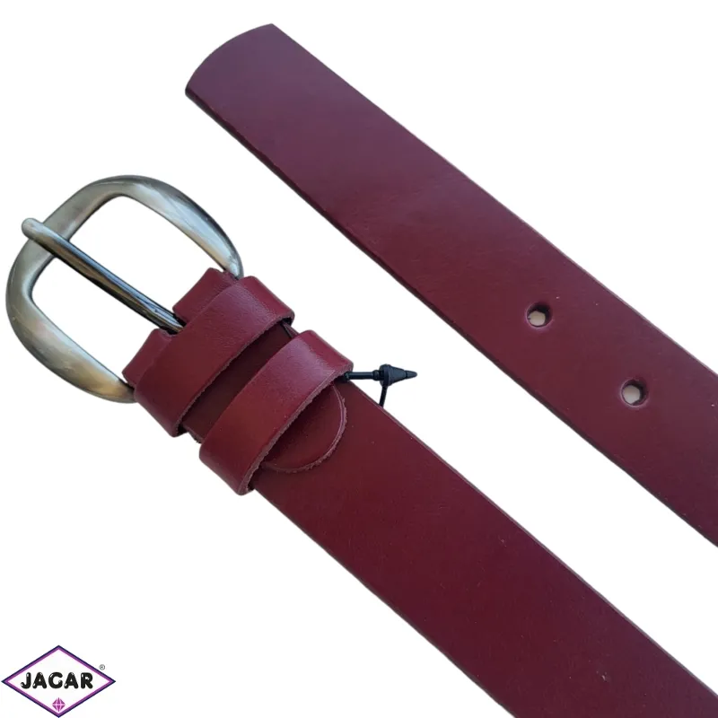 Pasek skórzany damski bordowy 3cm BL578 Pasek skórzany damski bordowy 3cm BL578