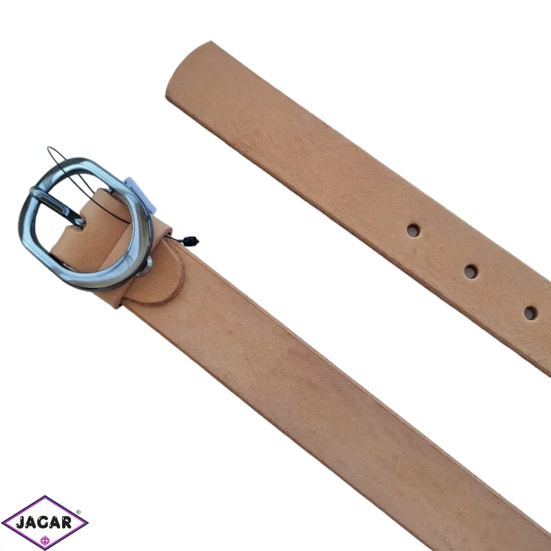 Pasek skórzany damski beżowy 3cm BL580