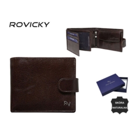 Portfel męski skórzany - RV-76803286-1 Brown P932