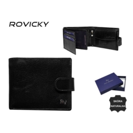 Portfel męski skórzany - RV-76803286-1 Black P955